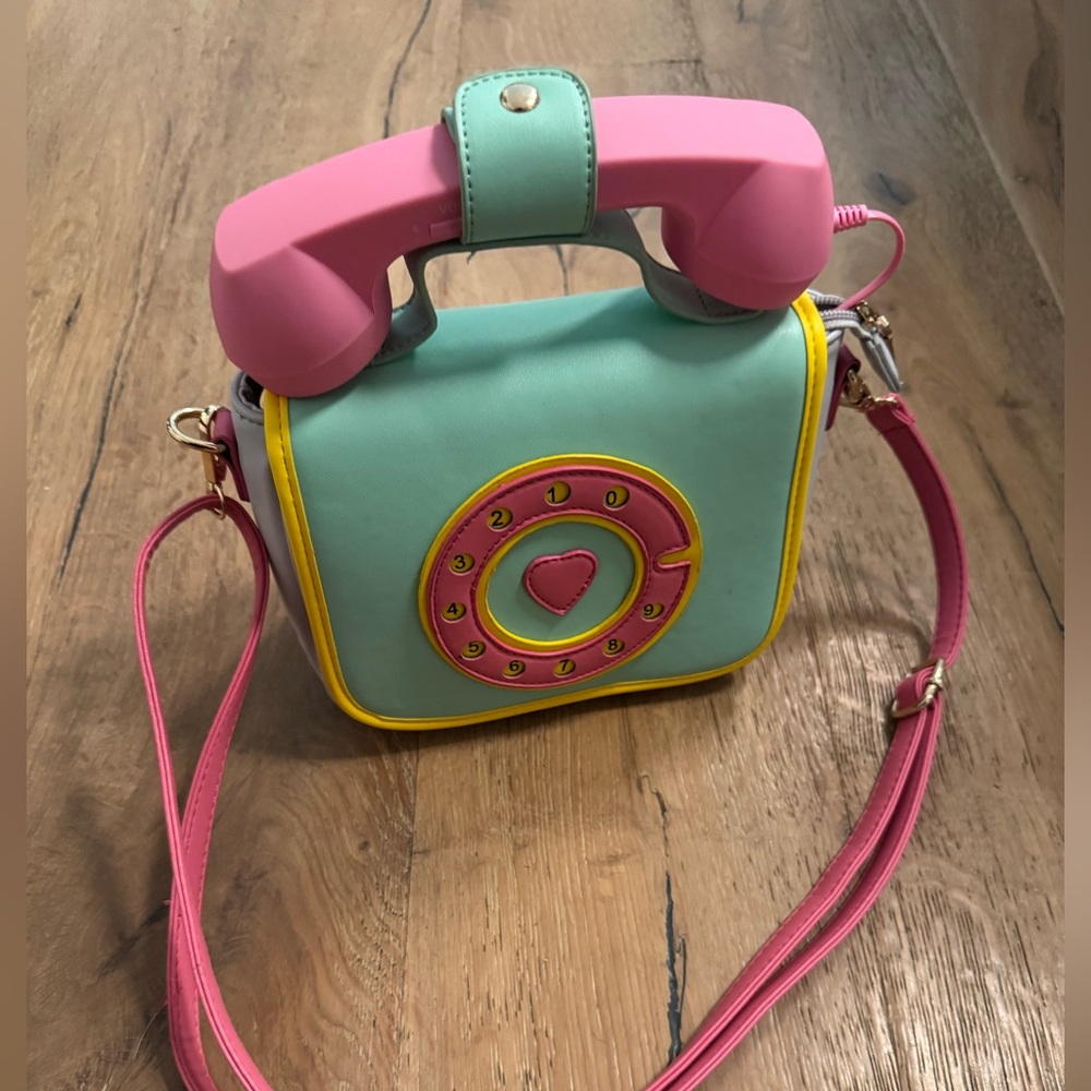 Colorful girl's Handbag with Phone Handle